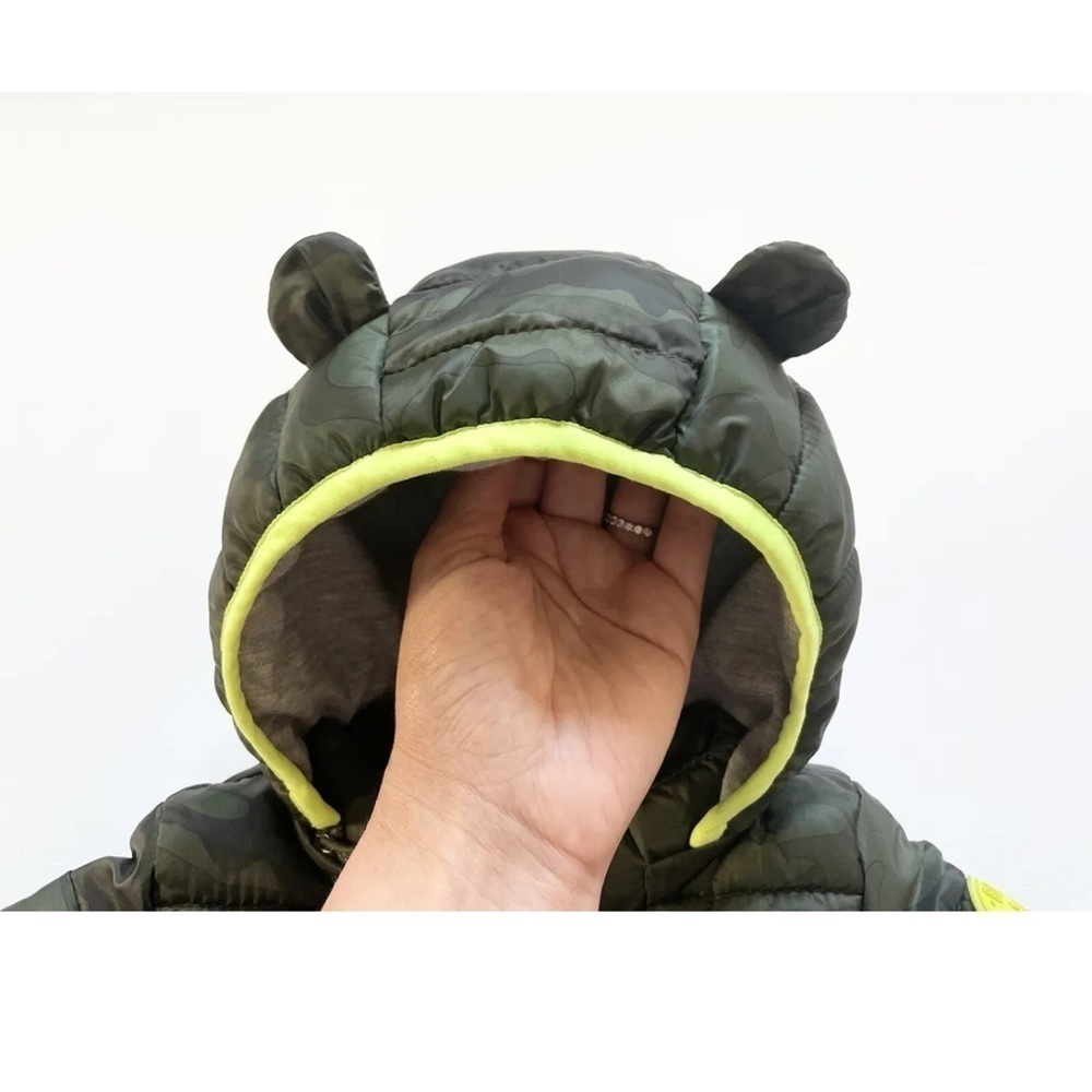 Baby gap puffer coat size 18-24 months camp green hooded insulated winter​​​​​​​ - Picture 3 of 6